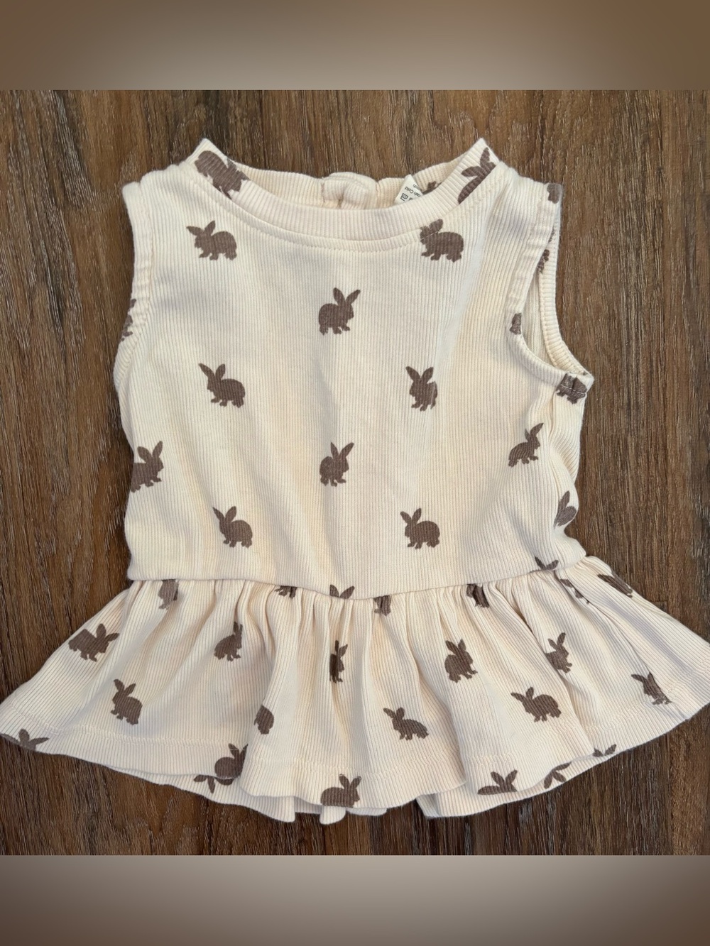 kate quinn Cream Top with Brown Bunny Print